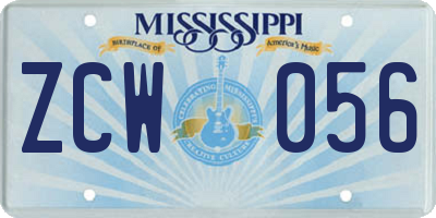 MS license plate ZCW056