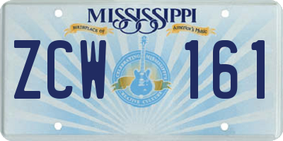 MS license plate ZCW161
