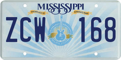 MS license plate ZCW168