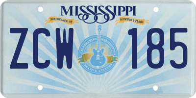 MS license plate ZCW185