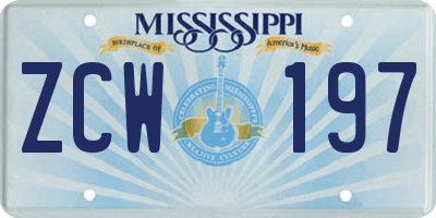 MS license plate ZCW197