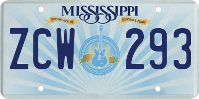 MS license plate ZCW293