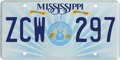 MS license plate ZCW297