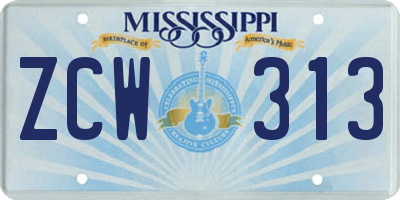 MS license plate ZCW313