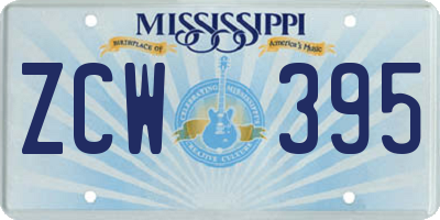 MS license plate ZCW395