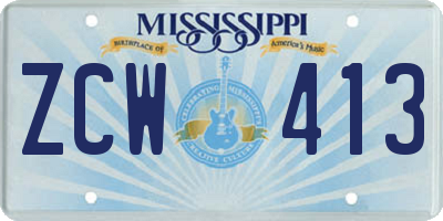 MS license plate ZCW413