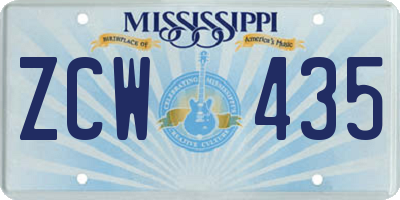 MS license plate ZCW435