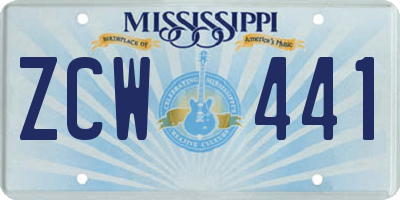 MS license plate ZCW441