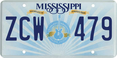 MS license plate ZCW479