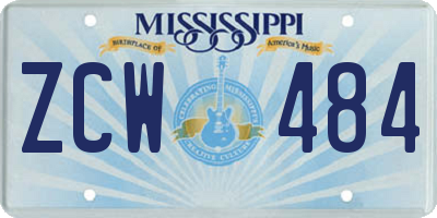 MS license plate ZCW484