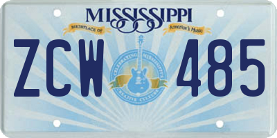 MS license plate ZCW485