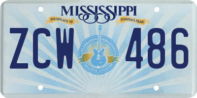 MS license plate ZCW486