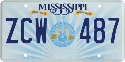 MS license plate ZCW487