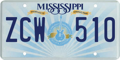 MS license plate ZCW510