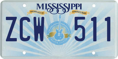 MS license plate ZCW511