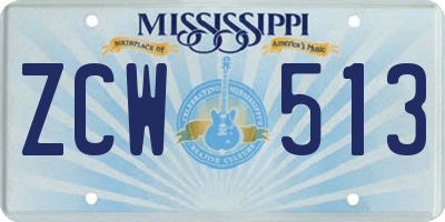 MS license plate ZCW513