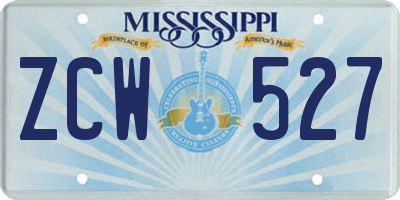 MS license plate ZCW527