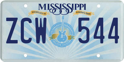 MS license plate ZCW544
