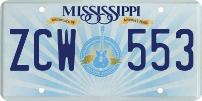 MS license plate ZCW553