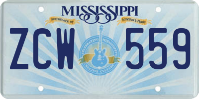 MS license plate ZCW559