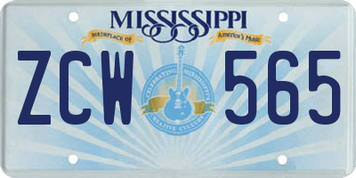 MS license plate ZCW565