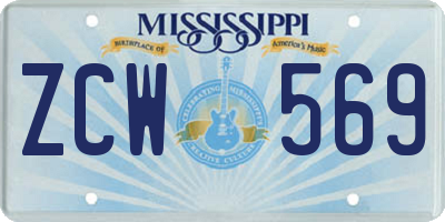 MS license plate ZCW569