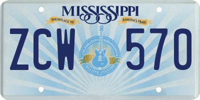 MS license plate ZCW570