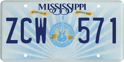 MS license plate ZCW571