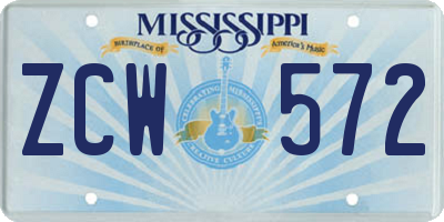 MS license plate ZCW572