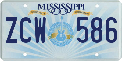 MS license plate ZCW586
