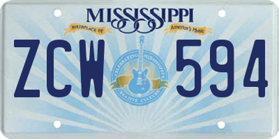 MS license plate ZCW594