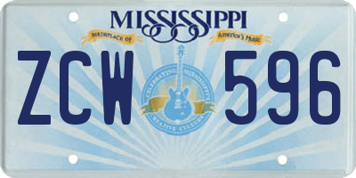 MS license plate ZCW596