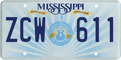 MS license plate ZCW611