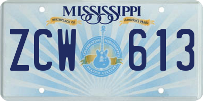 MS license plate ZCW613