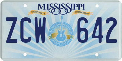 MS license plate ZCW642