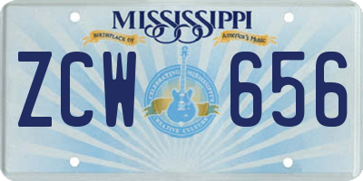 MS license plate ZCW656