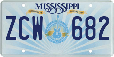 MS license plate ZCW682