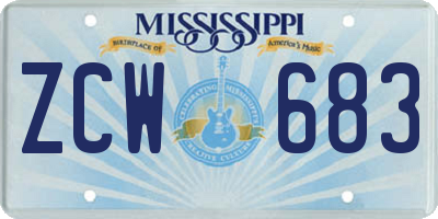 MS license plate ZCW683