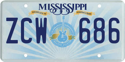 MS license plate ZCW686
