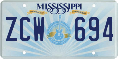 MS license plate ZCW694