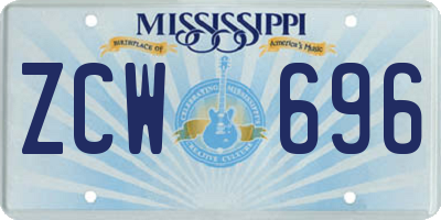 MS license plate ZCW696