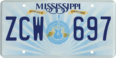 MS license plate ZCW697