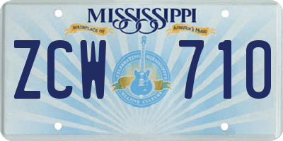 MS license plate ZCW710