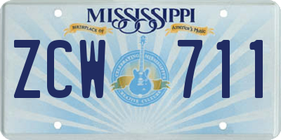 MS license plate ZCW711