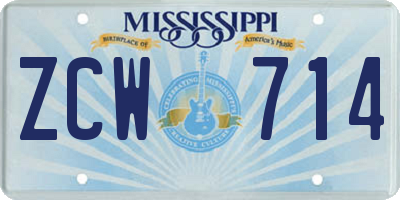 MS license plate ZCW714