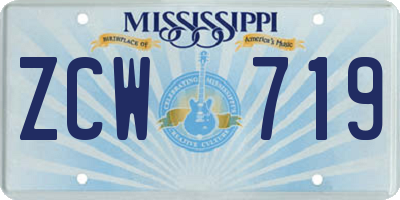 MS license plate ZCW719