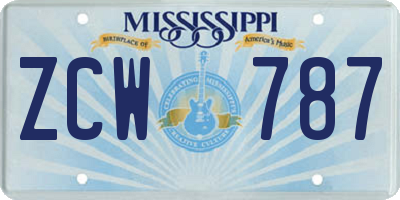 MS license plate ZCW787