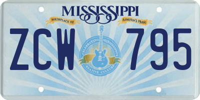 MS license plate ZCW795