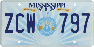 MS license plate ZCW797