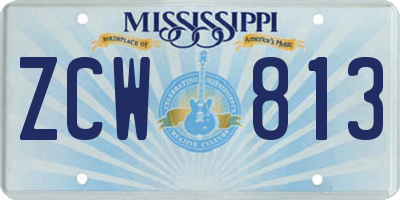 MS license plate ZCW813